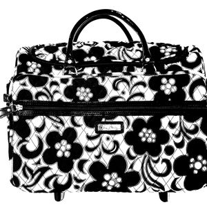 Vera Bradley Night and Day Weekend Traveling Rolling Luggage Bag